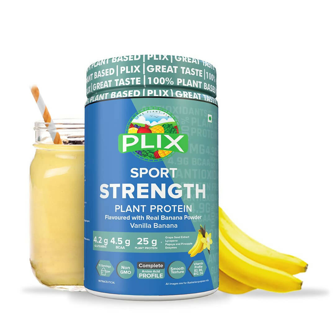 PLIX The Plant Fix Strength Vegan Plant Protein Powder - Vanilla - Distacart