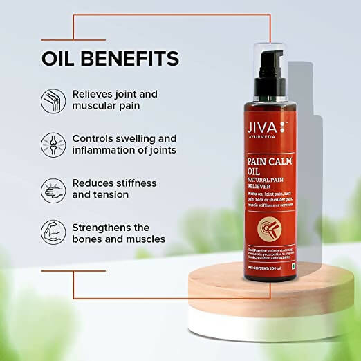 Jiva Ayurveda Pain Calm Oil & Knee Cap Combo - Distacart