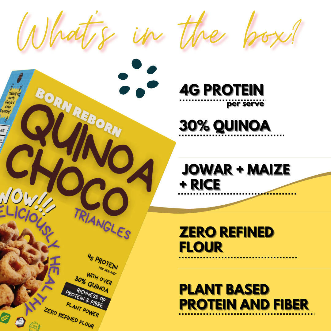 Born Reborn Quinoa Crunchy Choco Triangles - Distacart