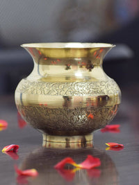 Thumbnail for PujaNPujari Gold-Toned Brass Pooja Kalash Lota - Distacart