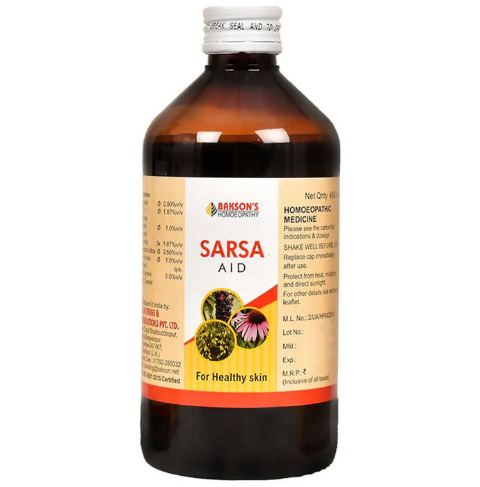 Bakson's Homeopathy Sarsa Aid Syrup - Distacart