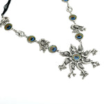 Thumbnail for Mominos Fashion Johar Kamal Oxidised Silver-Plated Brass Finish Peacock Design Long Necklace Set For Women - Distacart