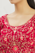 Thumbnail for Red Velvet Semi-Stitched Wedding Bridal Lehenga - Nimaya - Distacart