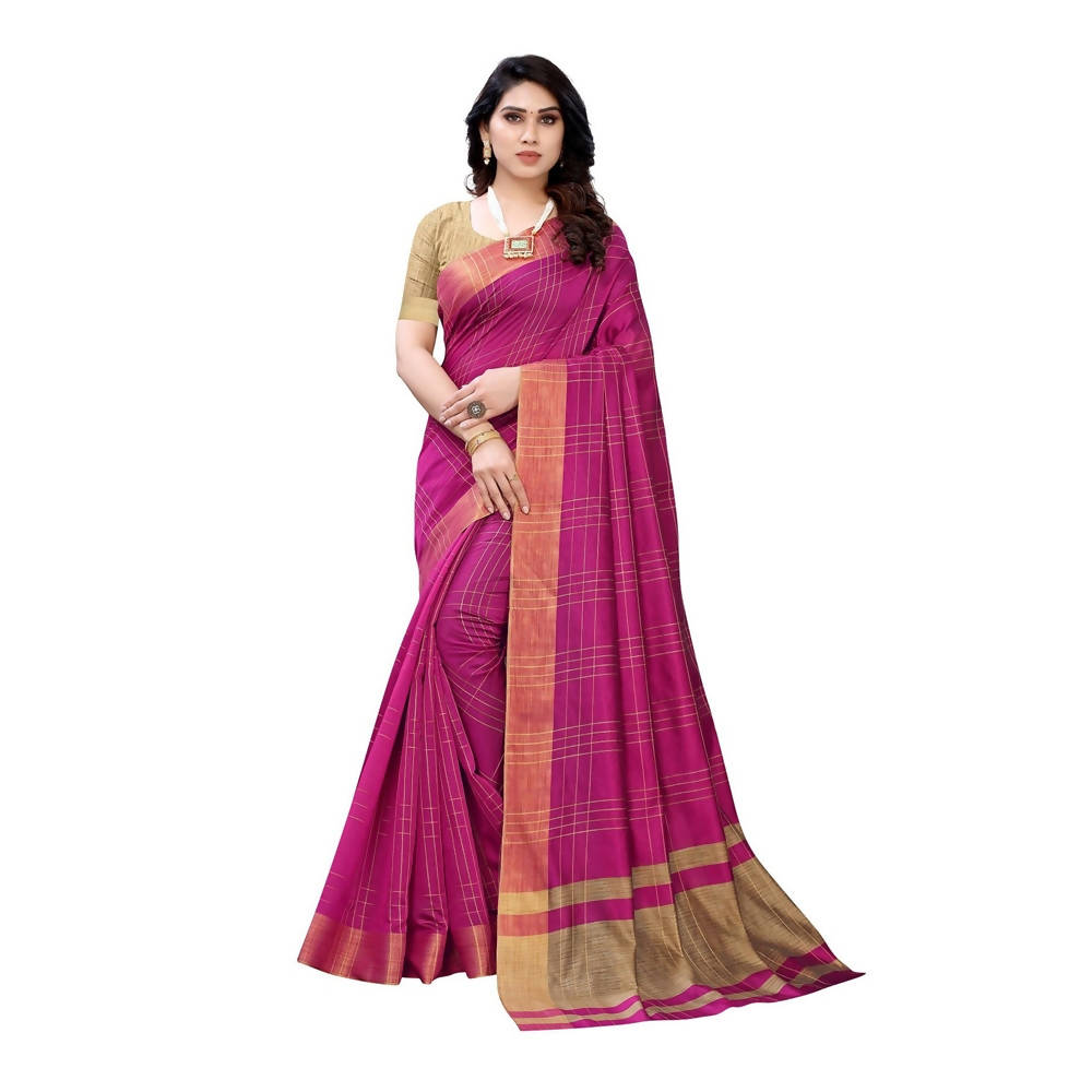 Vamika Pink Cotton Silk Weaving Saree (Anaya Pink)