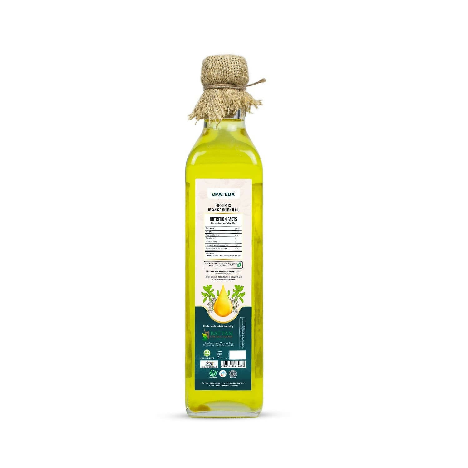 Upaveda Organic Cold Pressed Groundnut Oil - Distacart