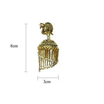 Thumbnail for Tiaraa Golden Peacock Pearl Polki Fashion Earrings - Distacart