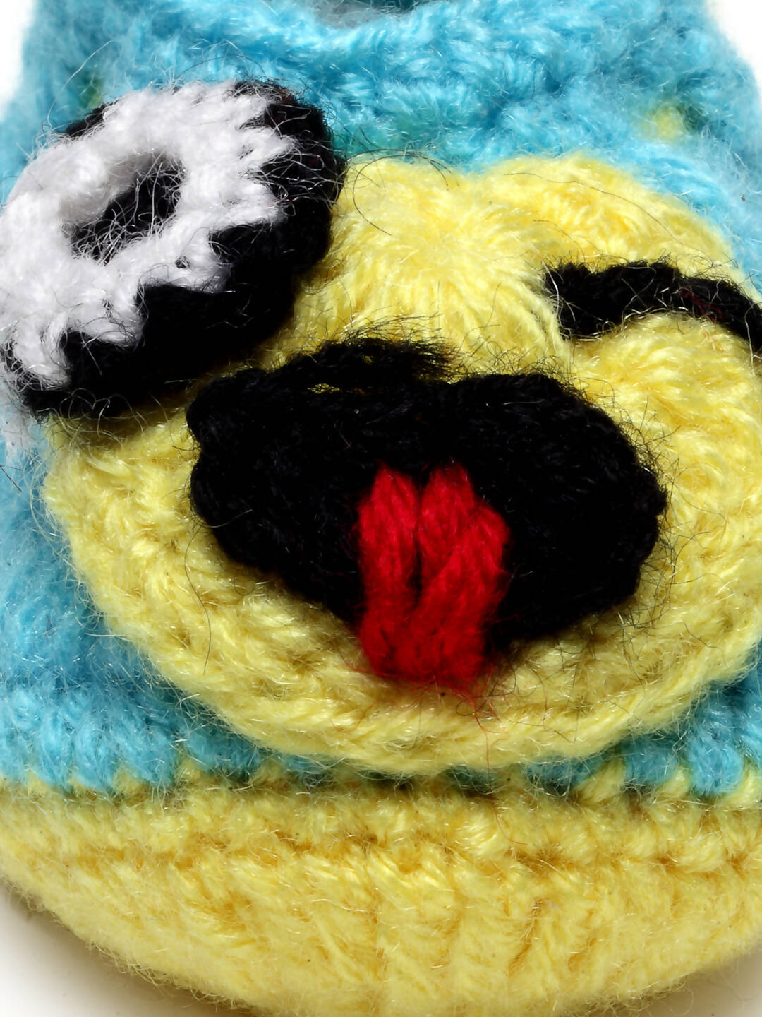 Chutput Kids Woollen Hand Knitted Smile Face Booties - Blue - Distacart