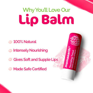 Mamaearth Vitamin E and Raspberry Tinted 100% Natural Lip Balm - Distacart