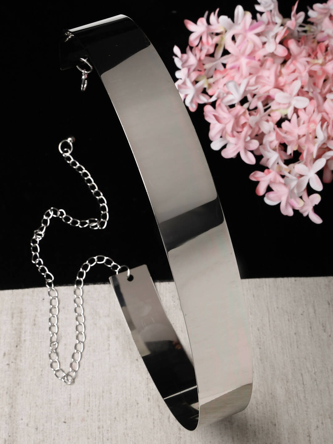 NVR Women Circular Silver Plated Adjustable Broad Belt - Distacart