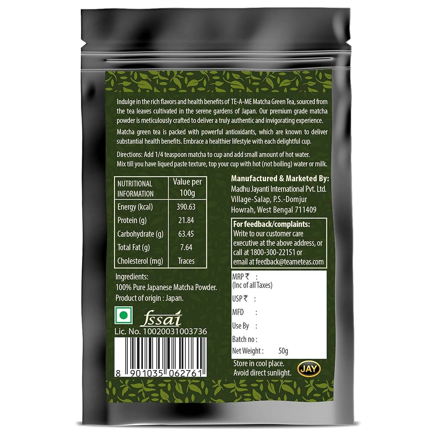 TE-A-ME Japanese Matcha Green Tea Powder - Distacart