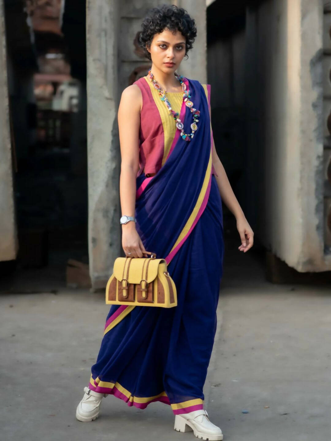 Suta Purple Solid Mul Cotton Saree - Distacart