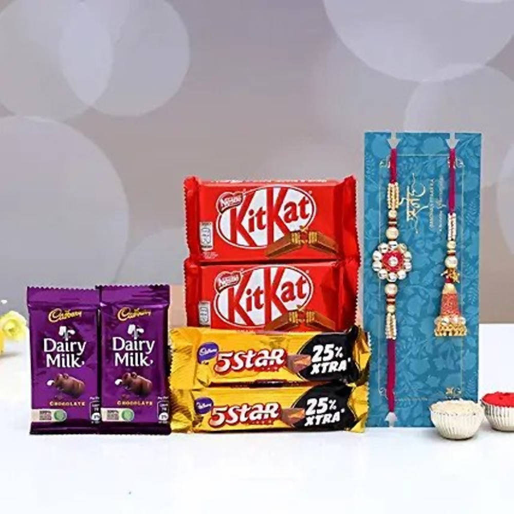 Ethnic Lumba Rakhi Set N Chocolates