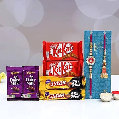 Ethnic Lumba Rakhi Set N Chocolates
