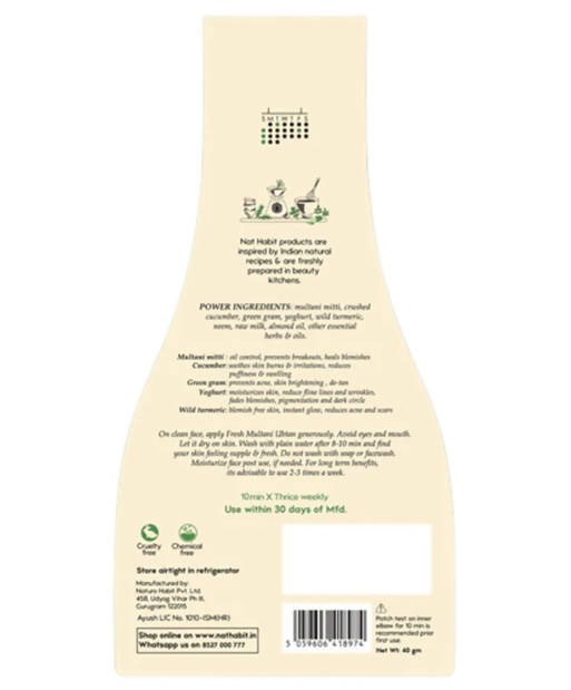 Nat Habit Cucumber Crush Fresh Multani Ubtan - Distacart