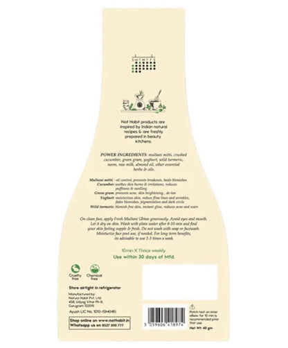 Nat Habit Cucumber Crush Fresh Multani Ubtan - Distacart