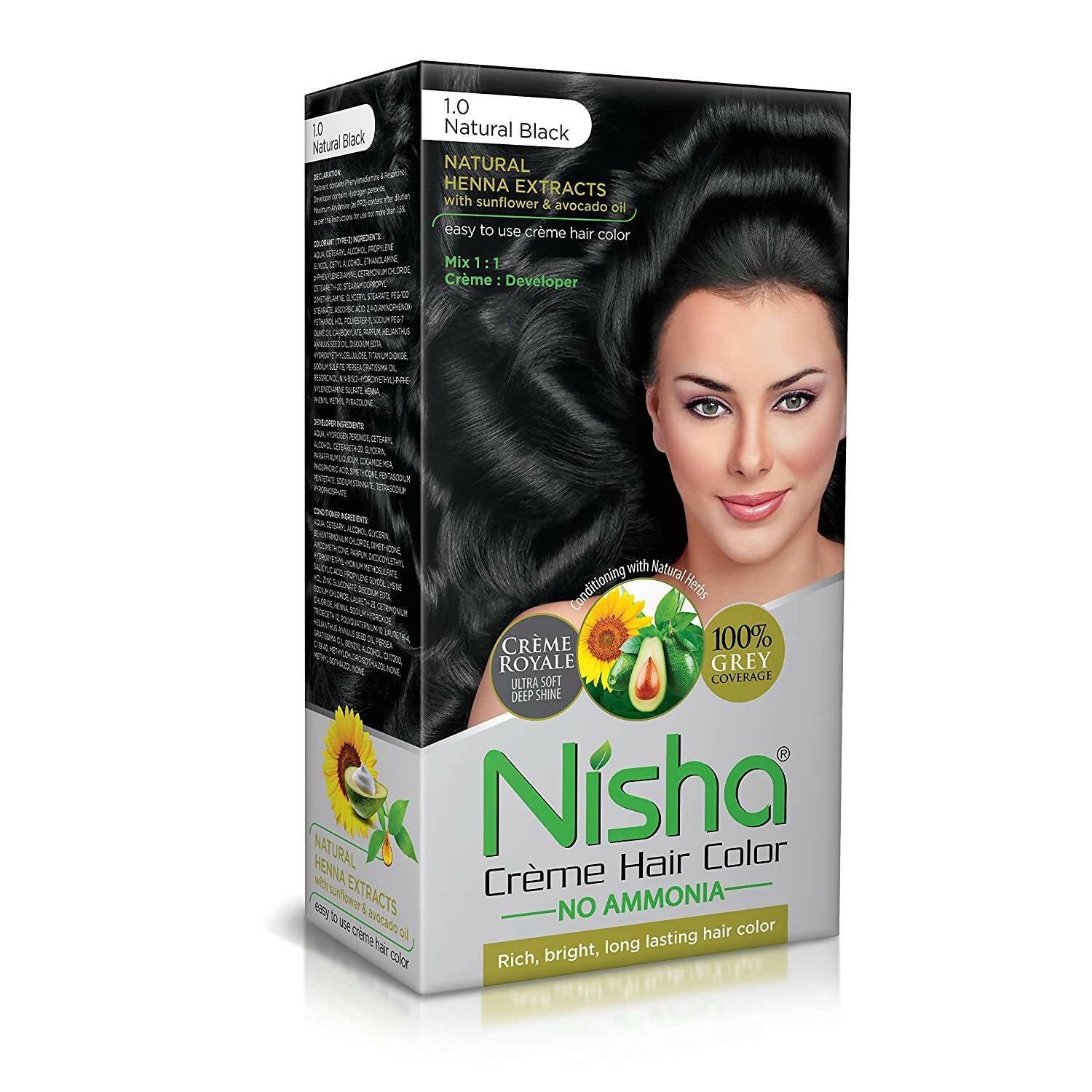Nisha Creme Hair Color Natural Black - Distacart