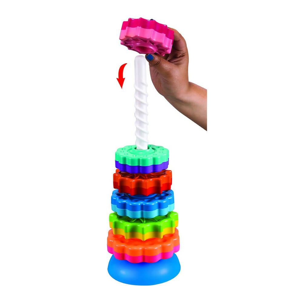 Sardar Ji Ki Dukan Spinning Tower Toy For Kids | Set Of 6 Multi Color Rings Toy For Toddlers To Improve The Dedication And Imagination (Multi Color) - Distacart