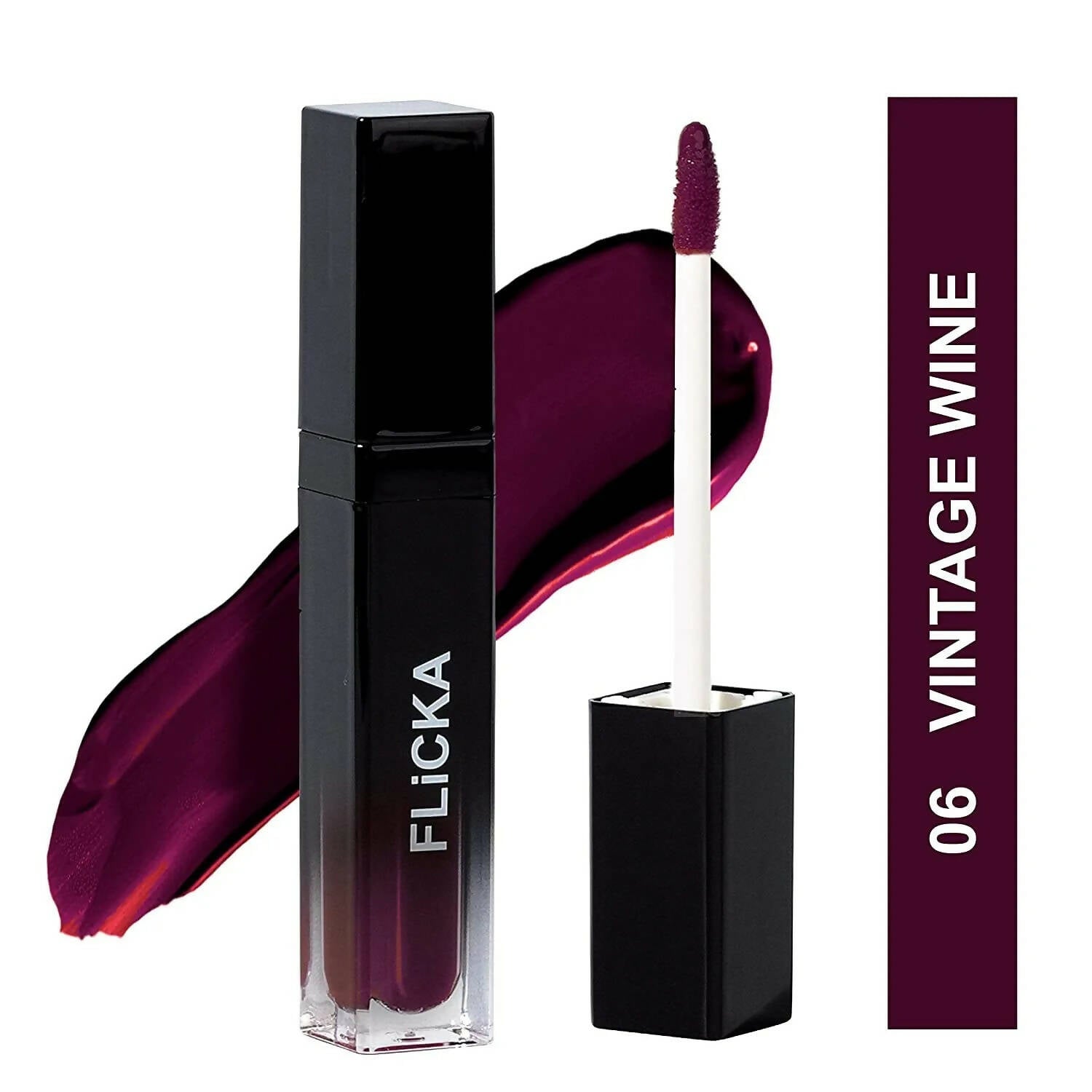 FLiCKA Set and Attack Liquid Matte Lipstick 06 Vintage Wine - Maroon - Distacart