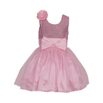 Thumbnail for Asmaani Baby Girl's Pink Color Satin Knee Length Frock (AS-DRESS_22030) - Distacart