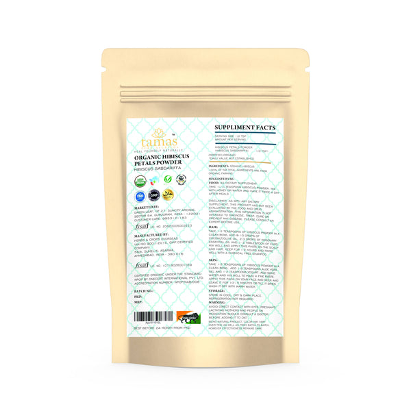 Tamas Pure Ayurveda Superfood Organic Hibiscus Powder - Distacart