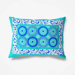 Thumbnail for Vamika Latest Printed Cotton Sea Green & White Bedsheet With Pillow Covers (LEOC_CHKR_SG) - Distacart