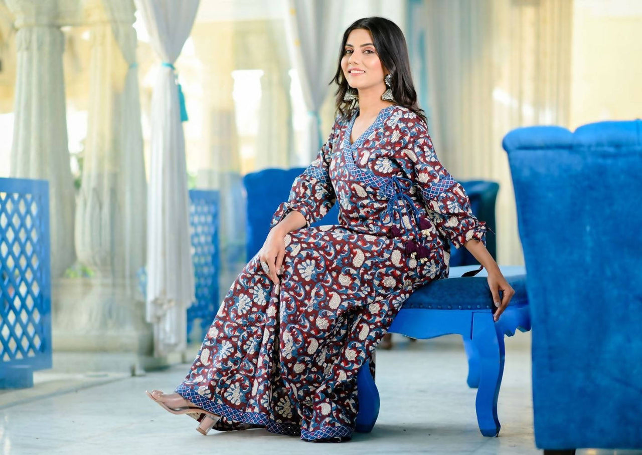 Yufta Women's Handblock printed kurta Dress