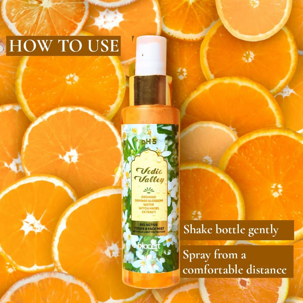 Vedic Valley Face Mist & Toner With Blue Light Filters Orange Blossom - Distacart