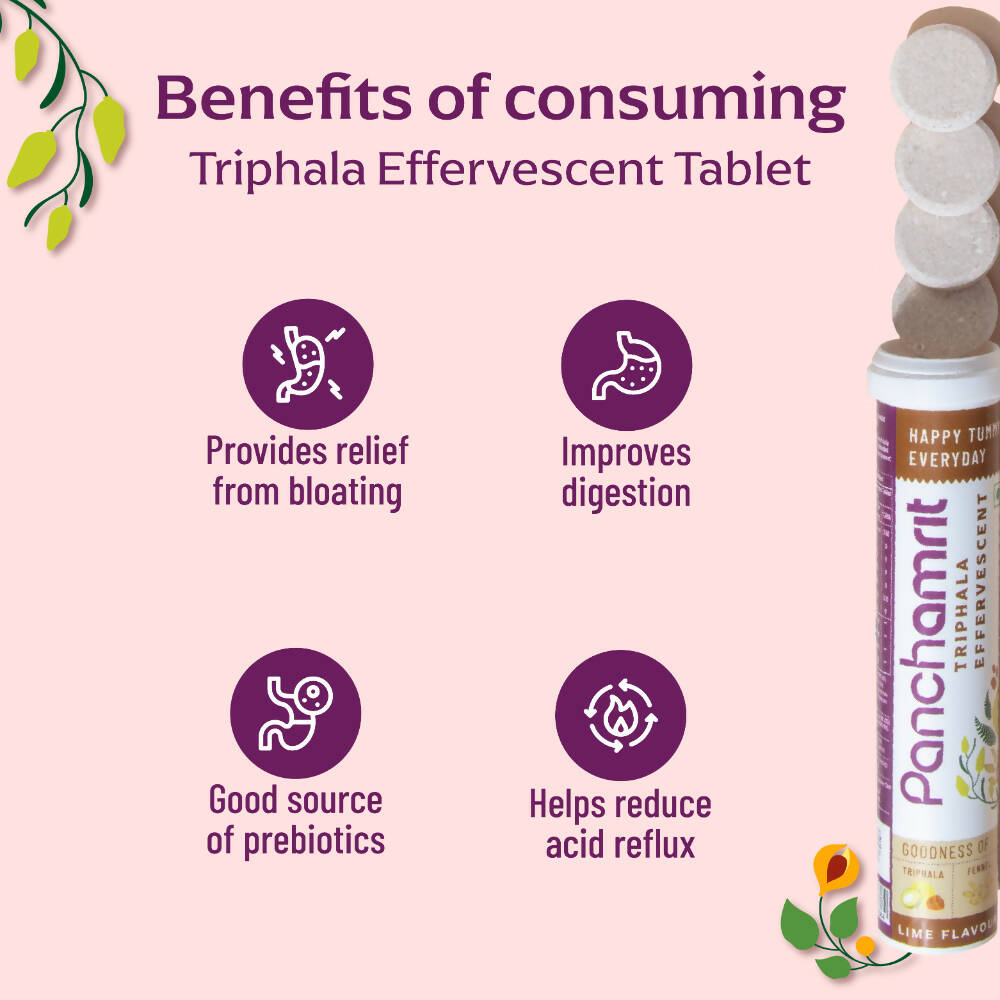 Panchamrit Triphala Effervescent Tablets-Lime Flavor - Distacart