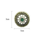 Thumbnail for Tiaraa Green Golden Floral Antique Stud Fashion Earrings - Distacart