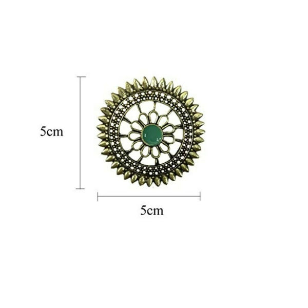 Tiaraa Green Golden Floral Antique Stud Fashion Earrings - Distacart