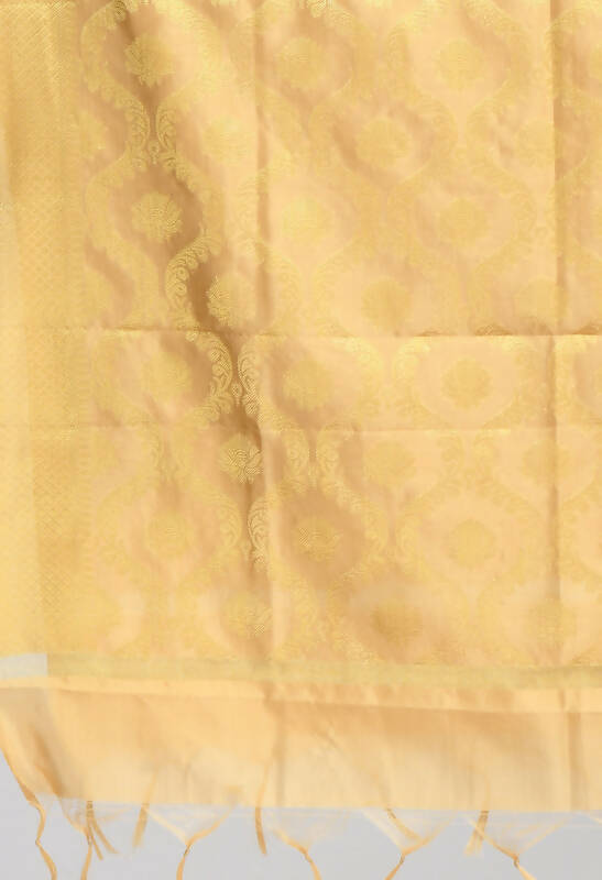 Mominos Fashion Moeza Women's Banarsi Silk All Over Woven Design Golden Dupatta - Distacart