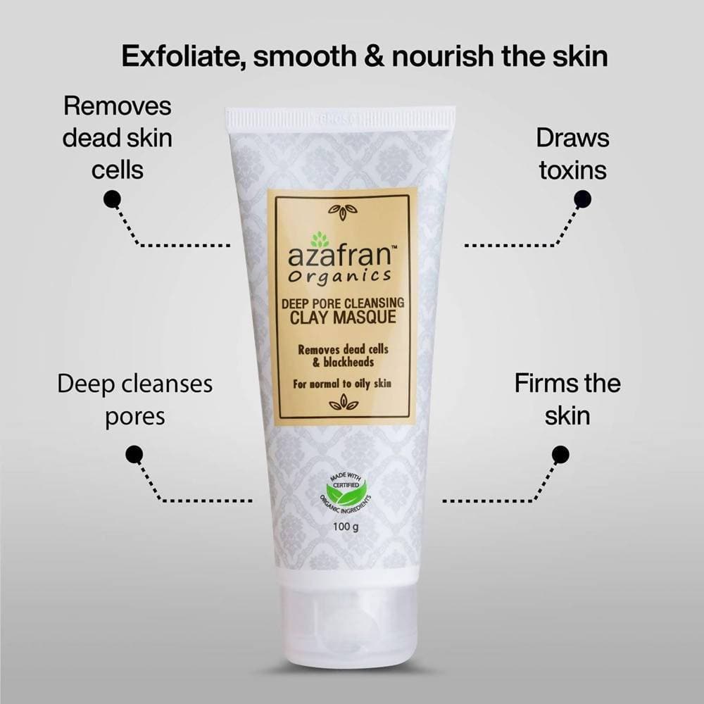 Azafran Organics Deep Pore Cleansing Clay Masque - Distacart