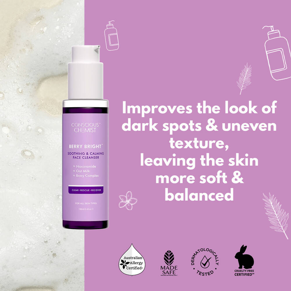 Conscious Chemist Berry Bright Soothing & Calming Face Cleanser - Distacart