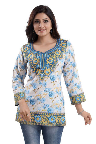 Snehal Creations Best Stylish Faux Crepe Printed Short Kurti Tunic