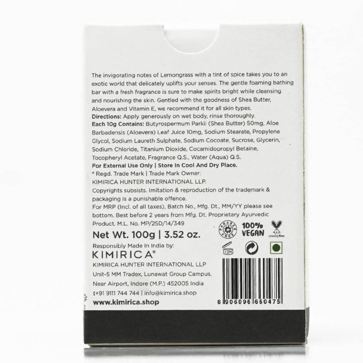 Kimirica Earth Shea Lemongrass Bathing Soap Bar - Distacart