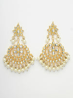 Thumbnail for NVR Women's Gold Plated Kundan Chandbali Earrings - Distacart