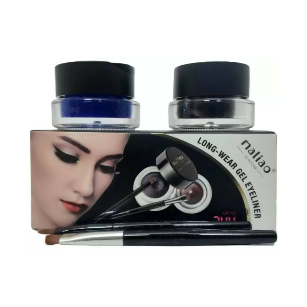 Maliao Longwear 24 Hrs Stay Gel Eyeliner (Black & Blue) - Distacart
