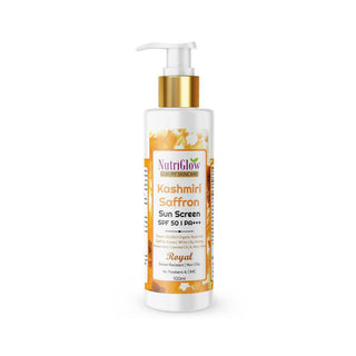 NutriGlow Luxury Skincare Kashmiri Saffron Sunscreen Serum 50 PA+++ - Distacart