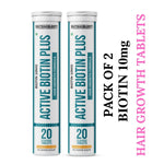 Thumbnail for Nutracology Active Biotin Plus Biotin 10000 mcg Effervescent Tablet For Hair Growth, Skin Glow - Distacart