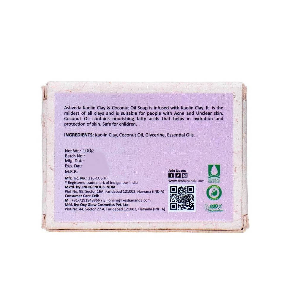 Keshananda Ashveda Kaolin Clay & Coconut Oil Soap - Distacart