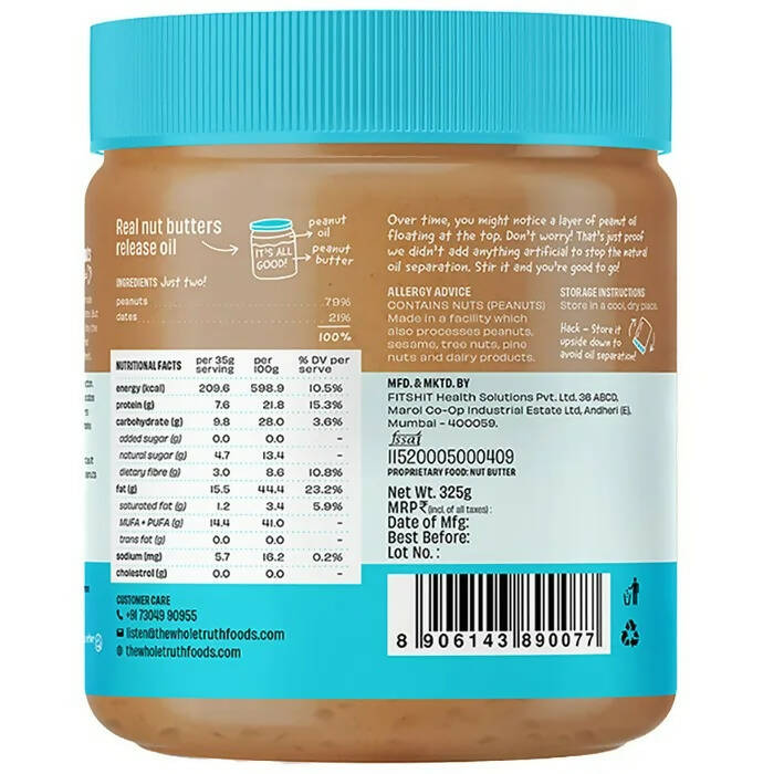 The Whole Truth Peanut Butter with Dates Creamy - Distacart