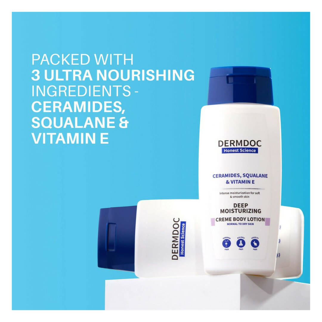 Dermdoc Ceramides, Squalane & Vitamin E Deep Moisturising Creme Body Lotion - Distacart