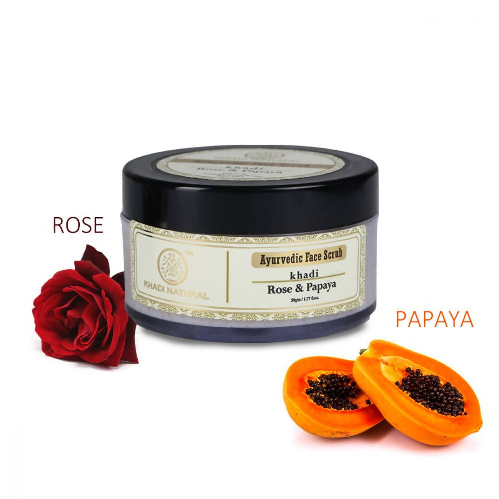 Khadi Natural Rose & Papaya Ayurvedic Face Scrub