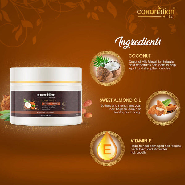 description coronation herbal coconut and vitamin e hair mask