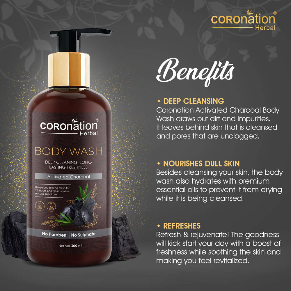 Coronation Herbal Activated Charcoal Body Wash - Distacart