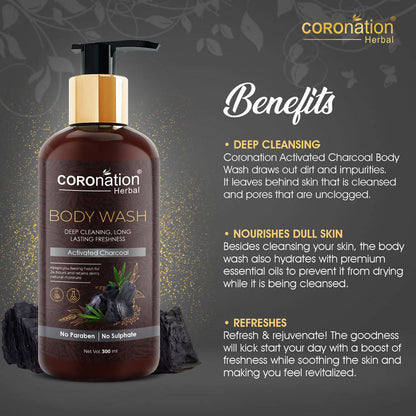 Coronation Herbal Activated Charcoal Body Wash - Distacart