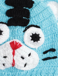 Thumbnail for Chutput Kids Woollen Hand Knitted Leo Detail Cap - Blue - Distacart