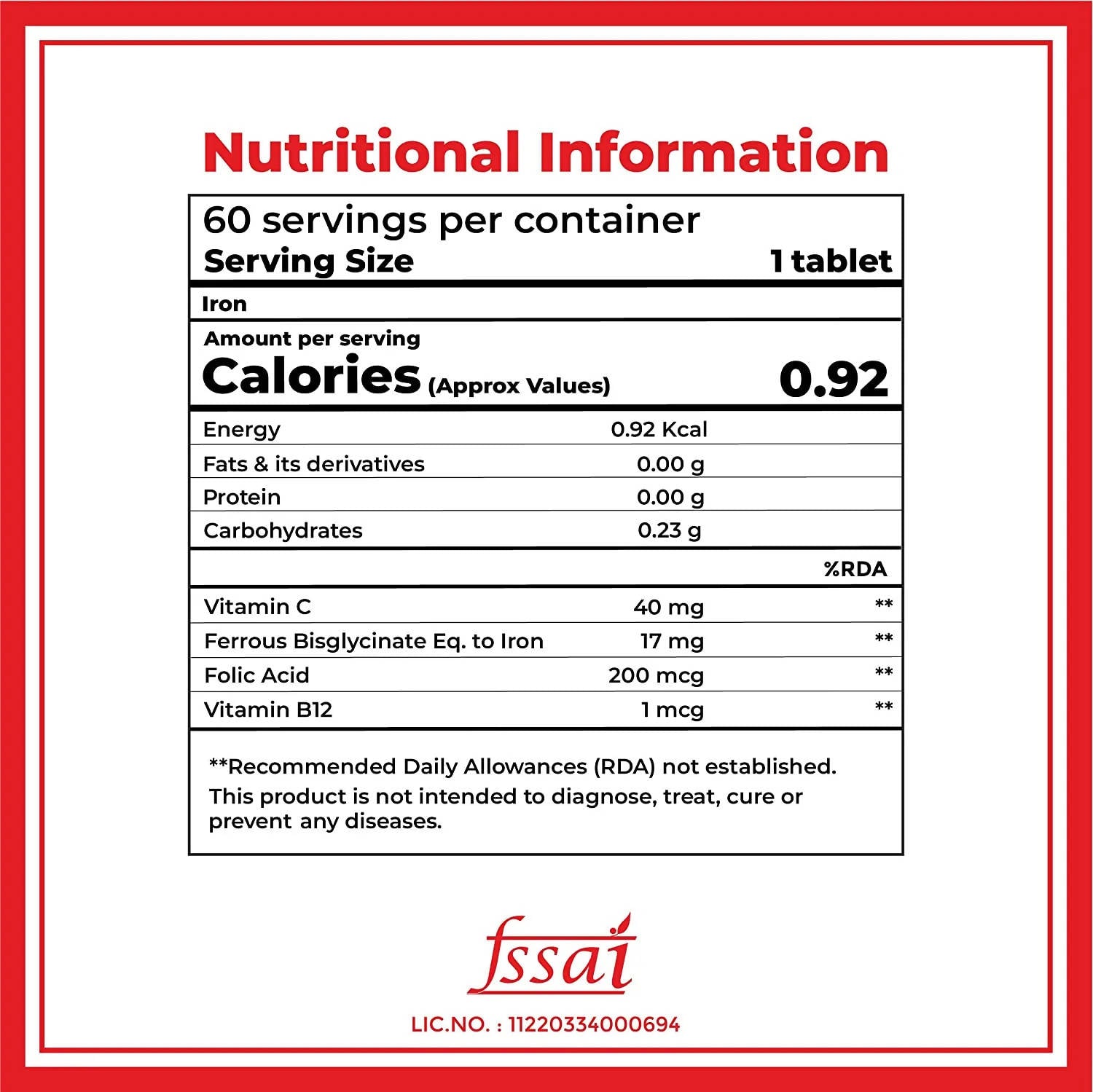 Boldfit Iron Supplement Tablets - Distacart