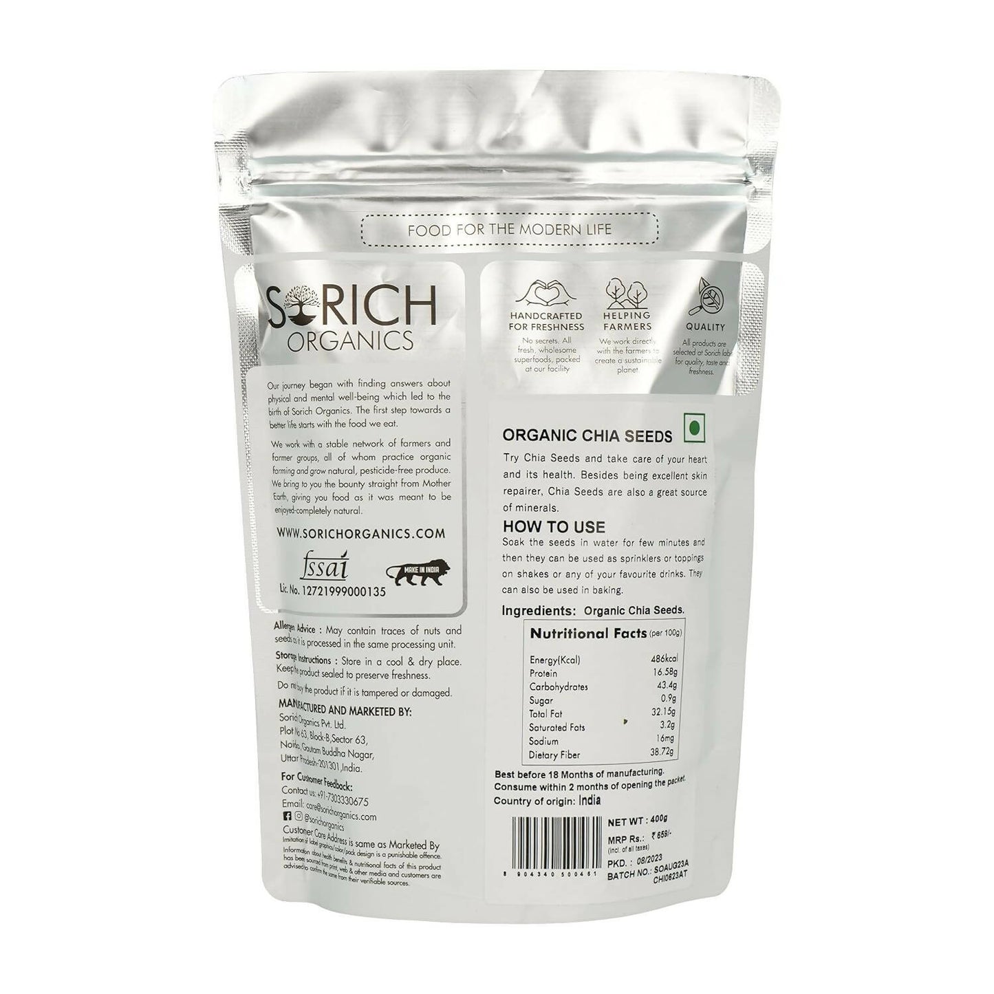 Sorich Organics Raw Chia Seeds - Distacart