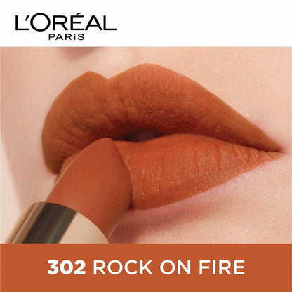 L'Oreal Paris Color Riche Moist Matte Lipstick - 302 Rock on Fire - Distacart